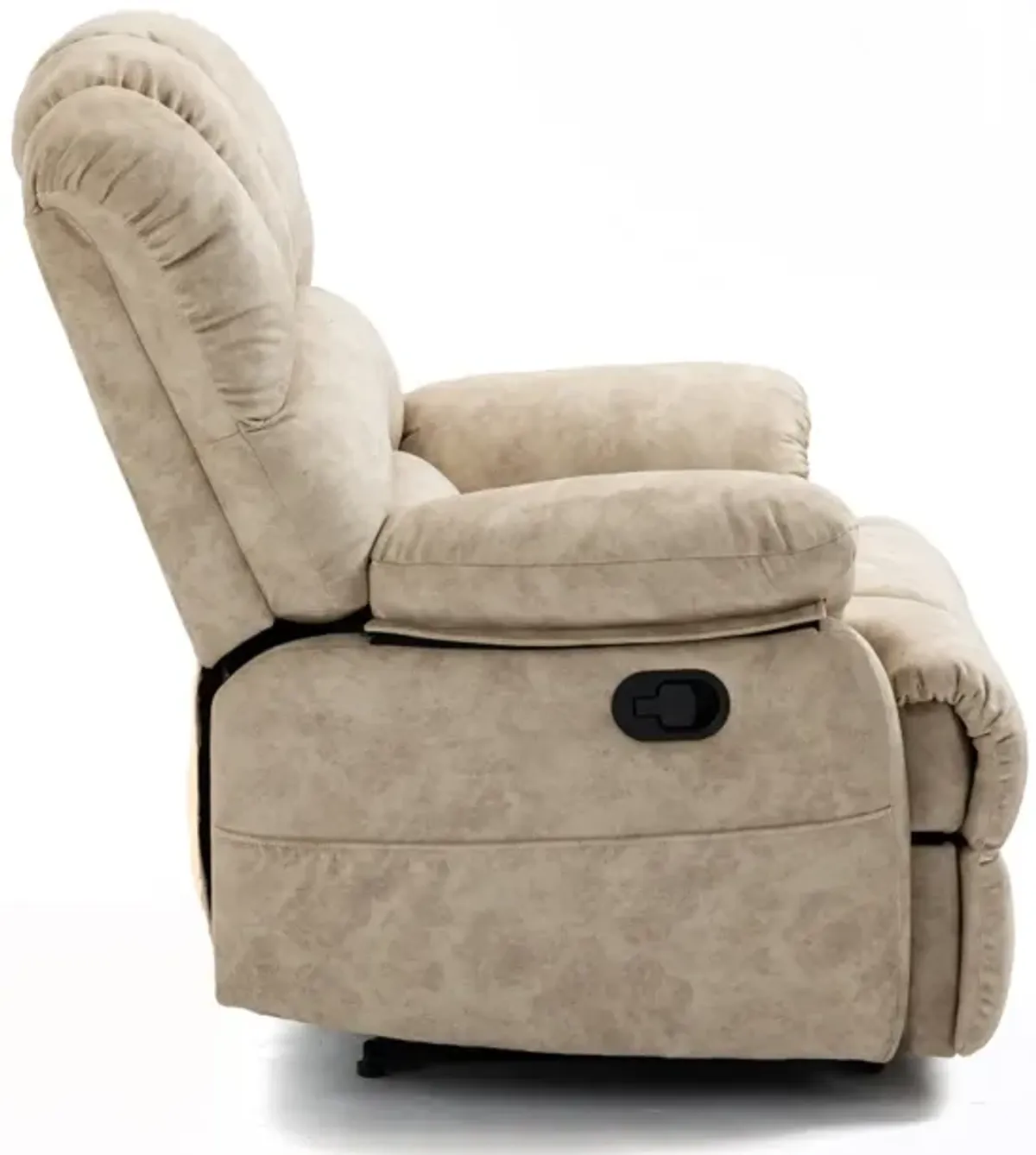 Large Manual Recliner Chair In Fabric For Living Room, Beige