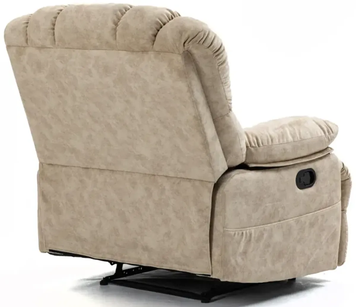 Large Manual Recliner Chair In Fabric For Living Room, Beige