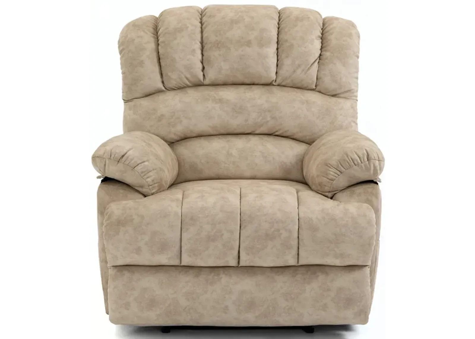 Large Manual Recliner Chair In Fabric For Living Room, Beige