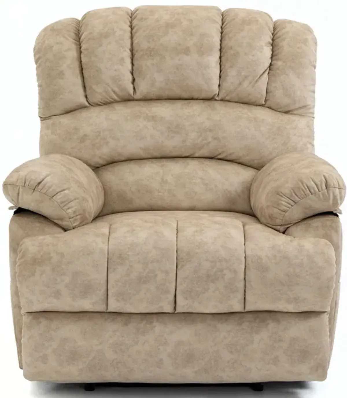 Large Manual Recliner Chair In Fabric For Living Room, Beige