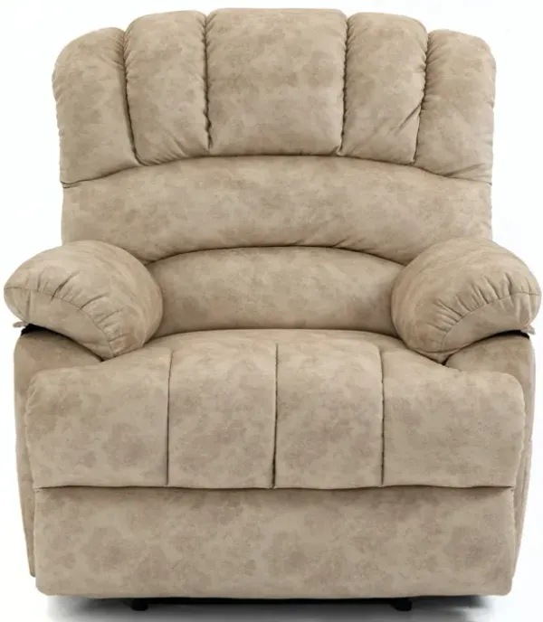Streamdale Large Manual Recliner Chair In Fabric For Living Room, Beige