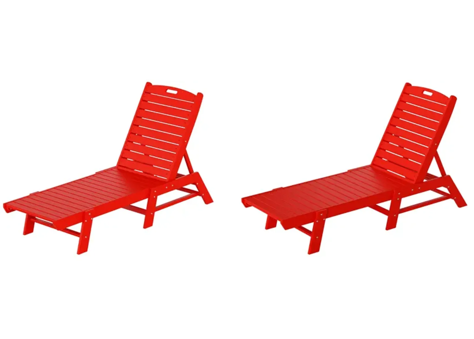 Reclining Outdoor Patio Adjustable Chaise Lounge Chair (Set of 2)