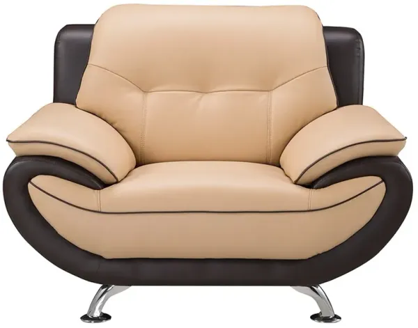 EK600 MODERN YELLOW BROWN  GENUINE LEATHER  WITH LEATHER MATCH ACCENT CLUB CHAIR