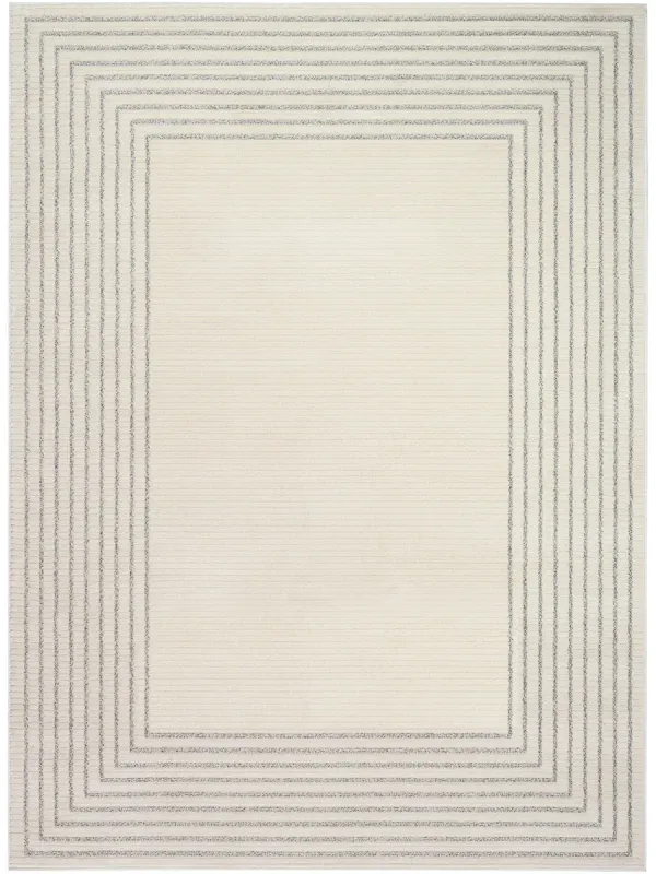 Ivory Hues IVH03 Ivory/Gray 5'3" x 7'3" Rug