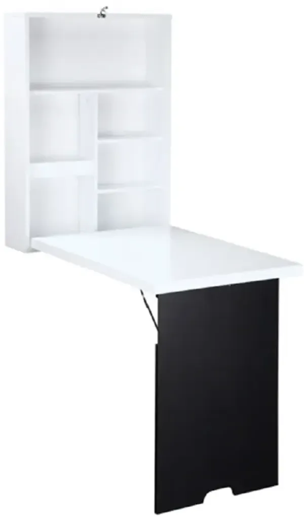 Wall-Mounted Work Desk Cabinet with Fold-Down Table