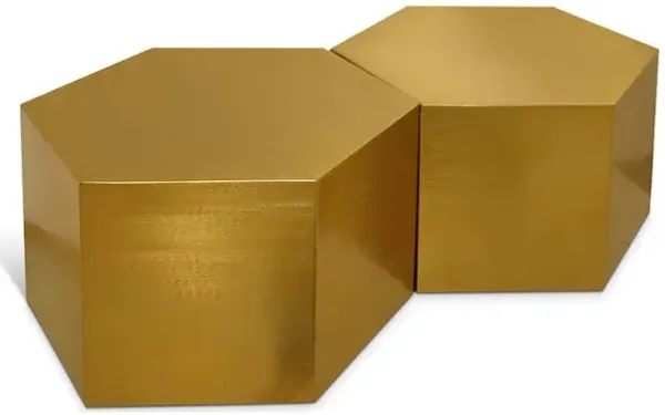 Meridian Furniture Hexagon Brushed Gold Coffee Table