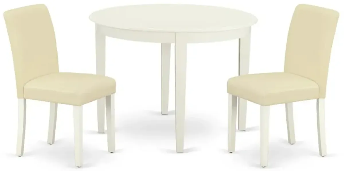 Dining Room Set Linen White, BOAB3-LWH-64