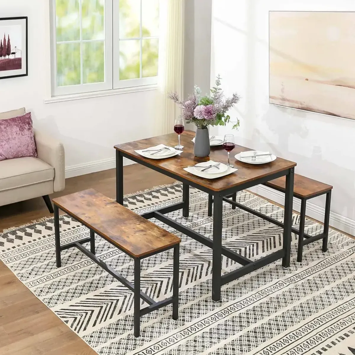 Rustic Brown Dining Table - Timeless Design for Any Dining Room