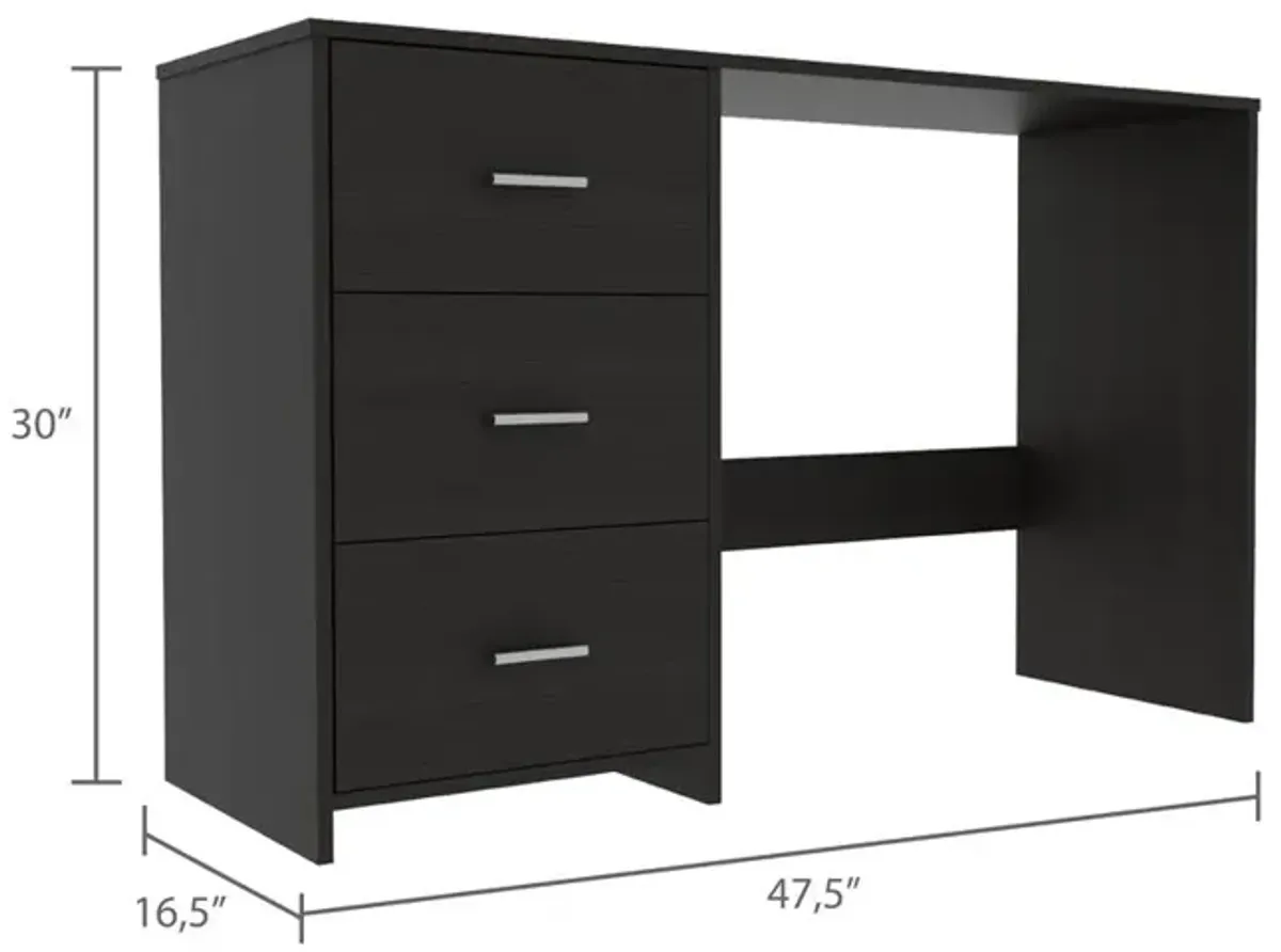 Azalea 3 Drawers Desk Black Wengue