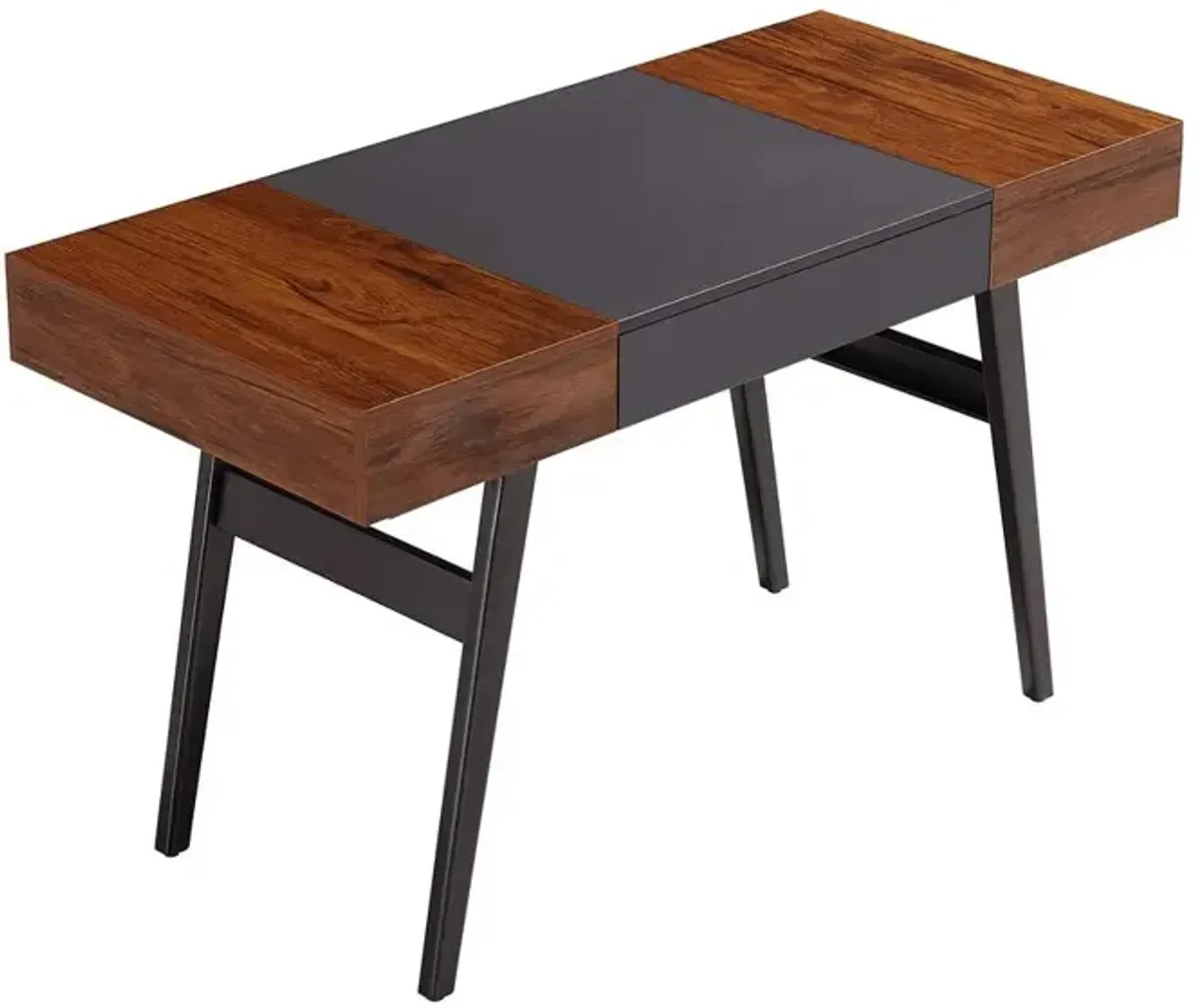 Techni Mobili Expandable Modern Desk with Storage, Mahogany