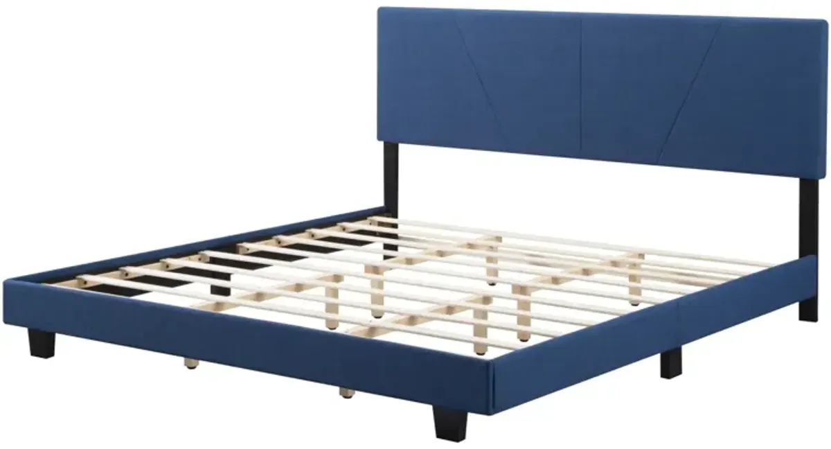 Wood Frame Queen Upholstered Platform Bed