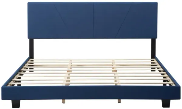 Wood Frame Queen Upholstered Platform Bed