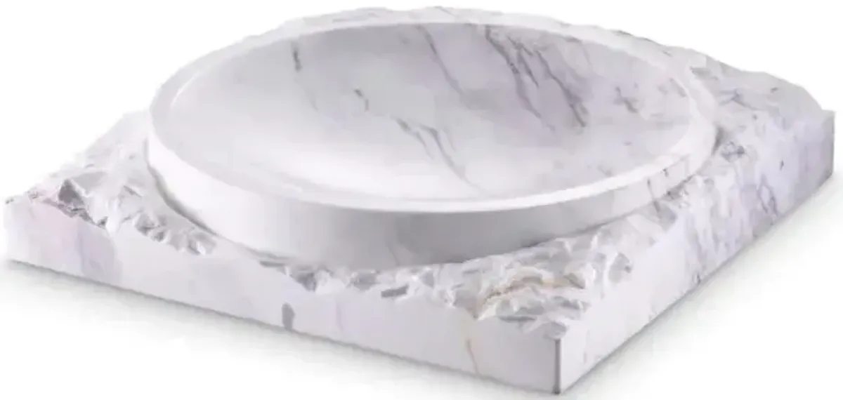 Bowl Montanita honed white marble
