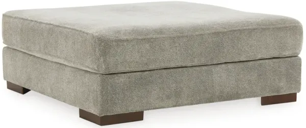 Nexy Oversize Ottoman, Modern Style Smoke Gray Chenille 51 Inch Square - Benzara