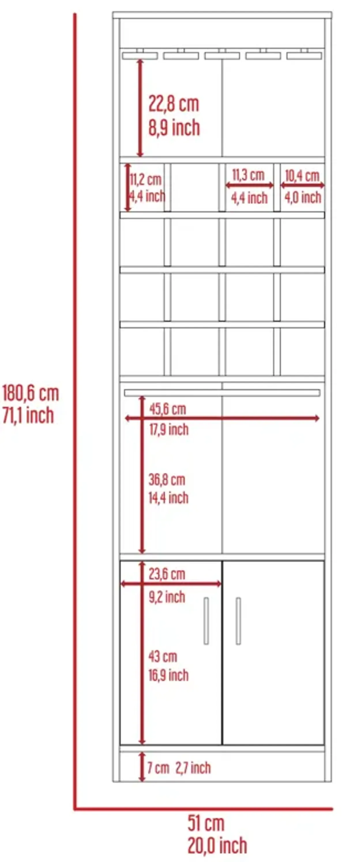 Wolcott 16-Bottle 1-Shelf Bar Cabinet Smokey Oak