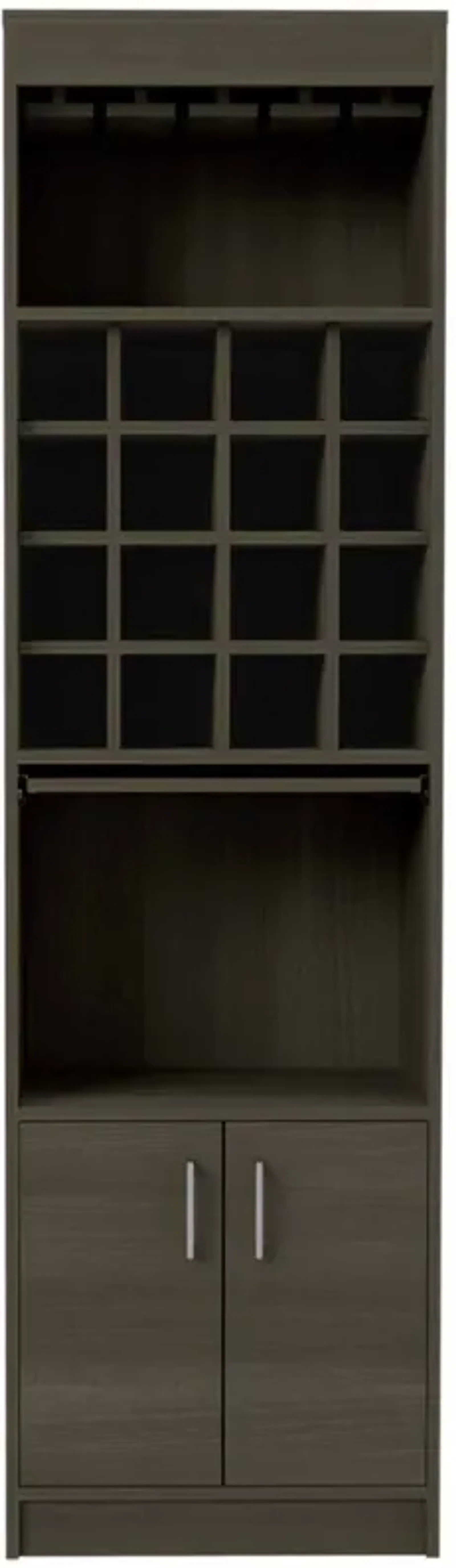 Wolcott 16-Bottle 1-Shelf Bar Cabinet Smokey Oak