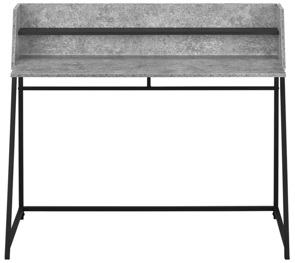 Monarch Specialties I 7550 Computer Desk, Home Office, Laptop, Storage Shelves, 48"L, Work, Metal, Laminate, Grey, Black, Contemporary, Modern