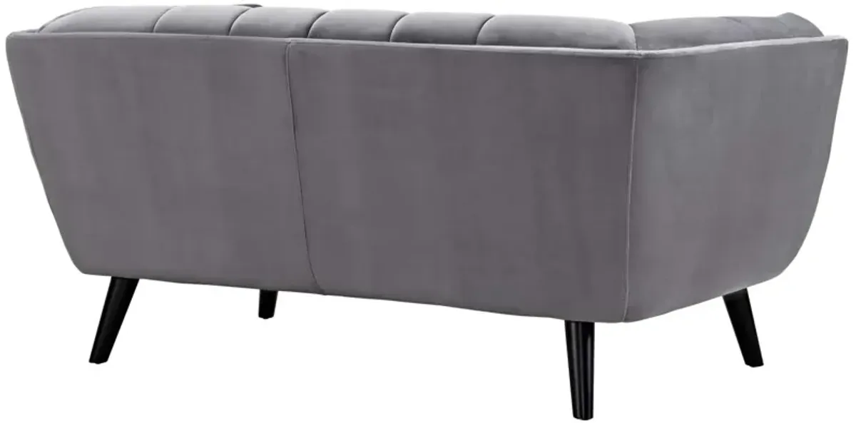 Bestow 2 Piece Performance Velvet Sofa and Loveseat Set Gray