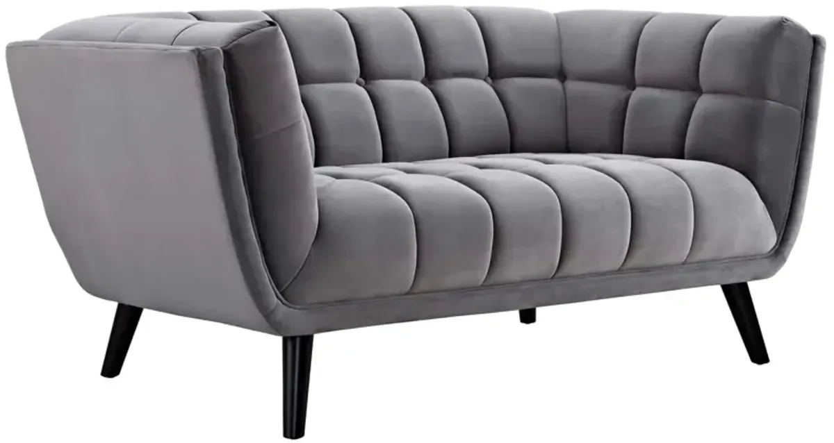 Bestow 2 Piece Performance Velvet Sofa and Loveseat Set Gray