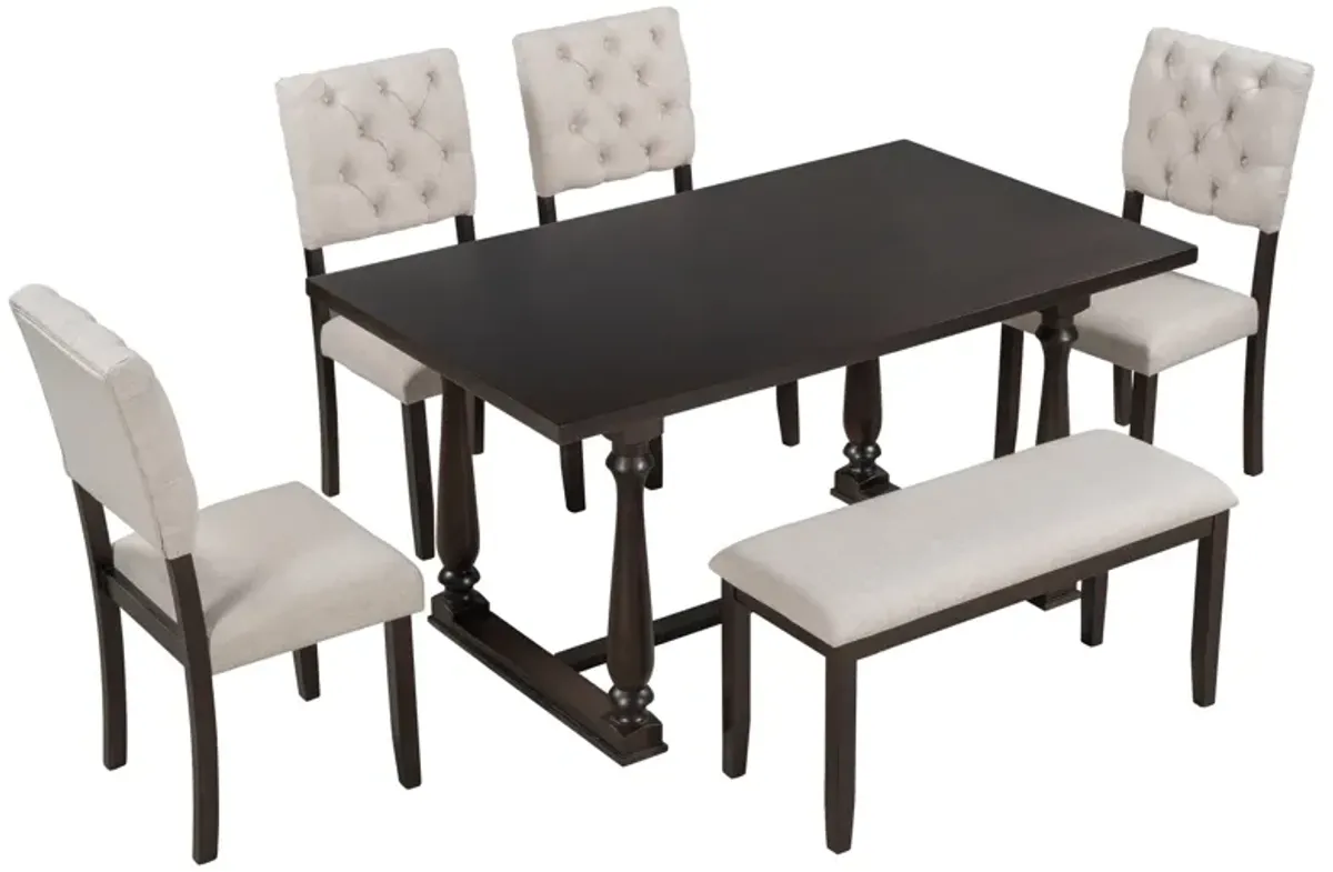 Merax 6-Piece Dining Table and Chair Set