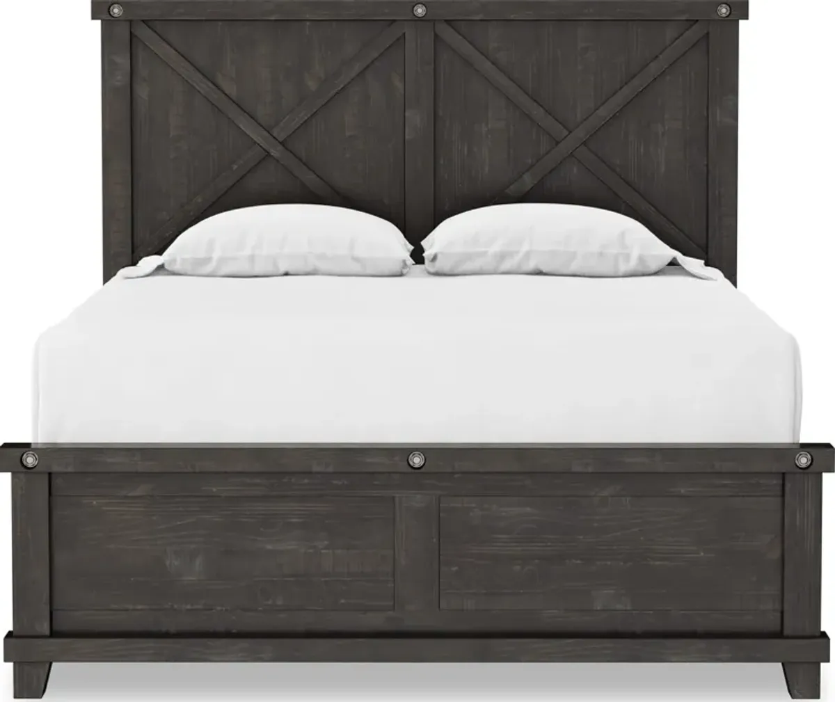 Yosemite Full-size Solid Wood Panel Bed in Cafe