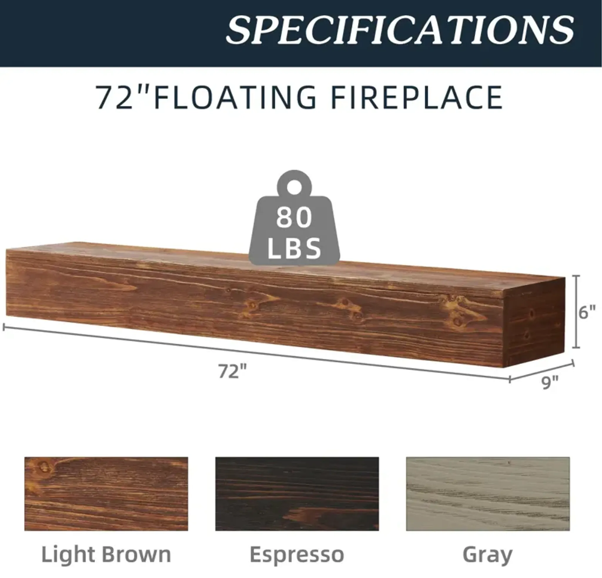 Streamdale 72 Rustic Fireplace Mantel Mathis Home | Furniture.com