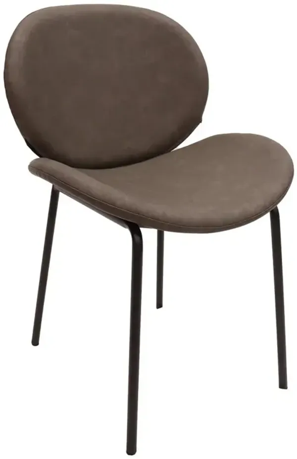 LeisureMod Dining Side Chair with Upholstered Faux Leather Seat