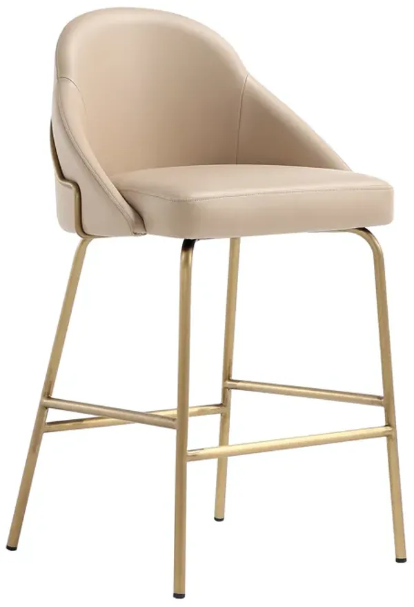 Gracie Counter Stool in Tan and Gold