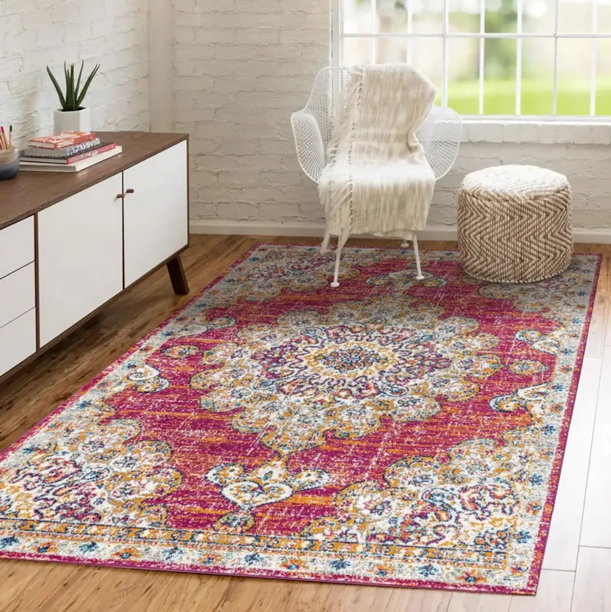 Leann Bohemian Flair Boho Vintage Medallion Area Rug