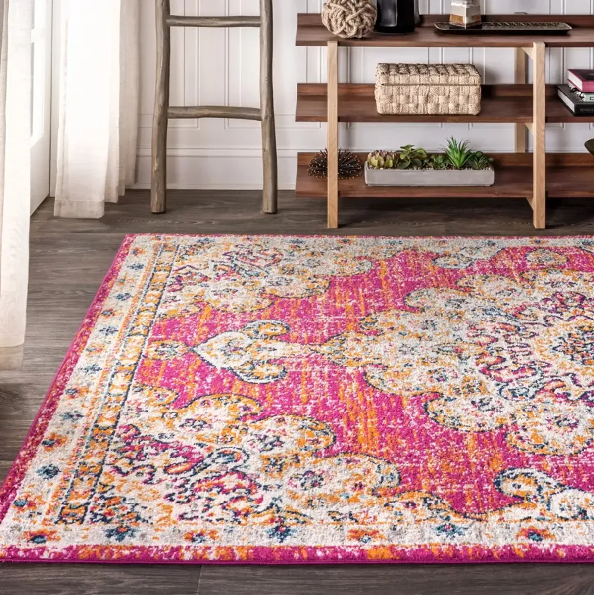 Leann Bohemian Flair Boho Vintage Medallion Area Rug