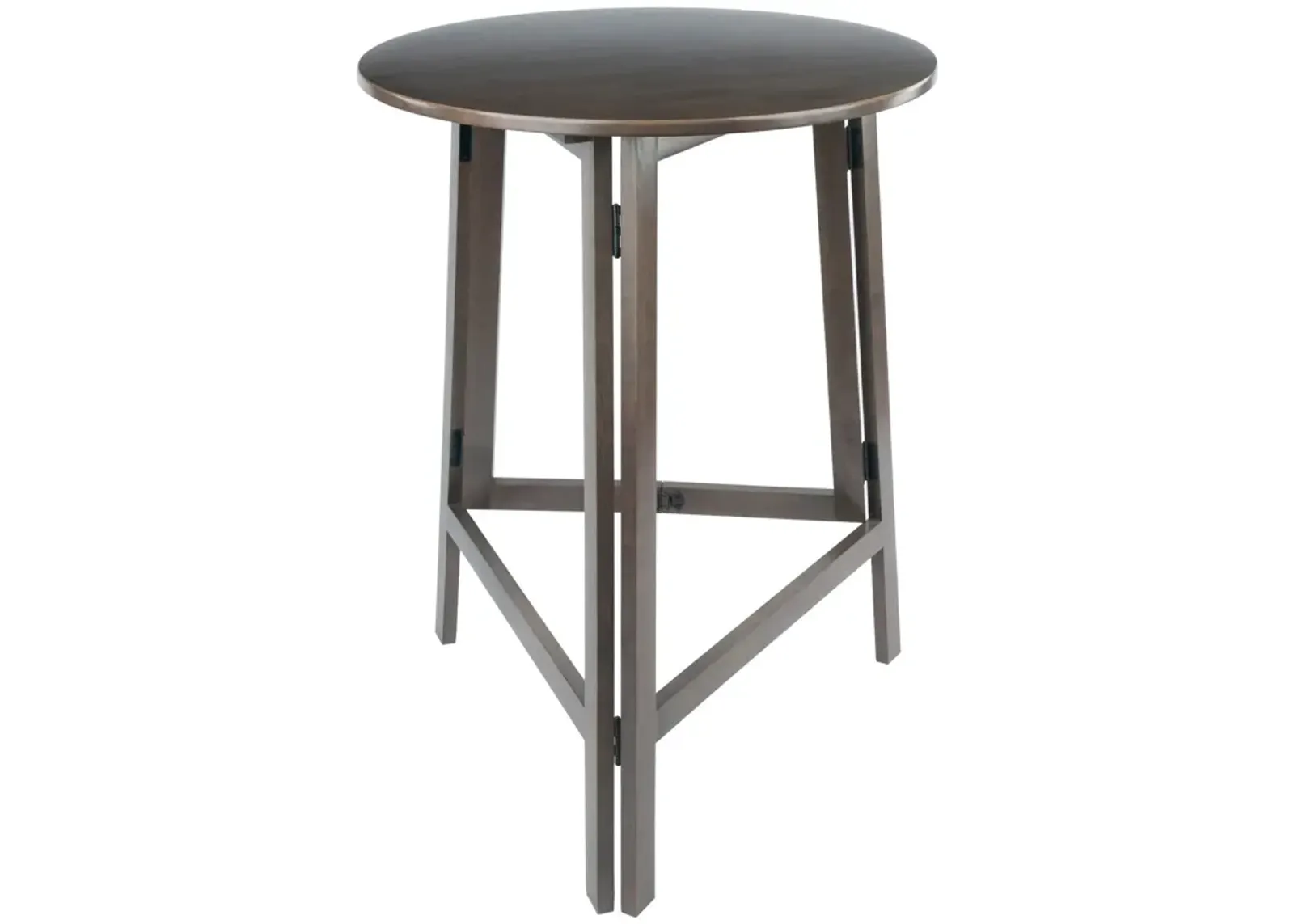 Yardlio Wood Torrence High Table - Folding Round Table | Oyster Gray | 30" Diameter