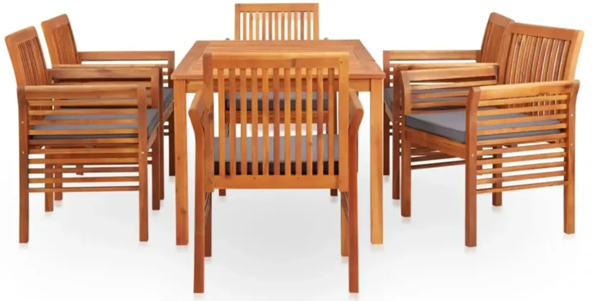 vidaXL 7 Piece Outdoor Dining Set with Cushions Solid Acacia Wood