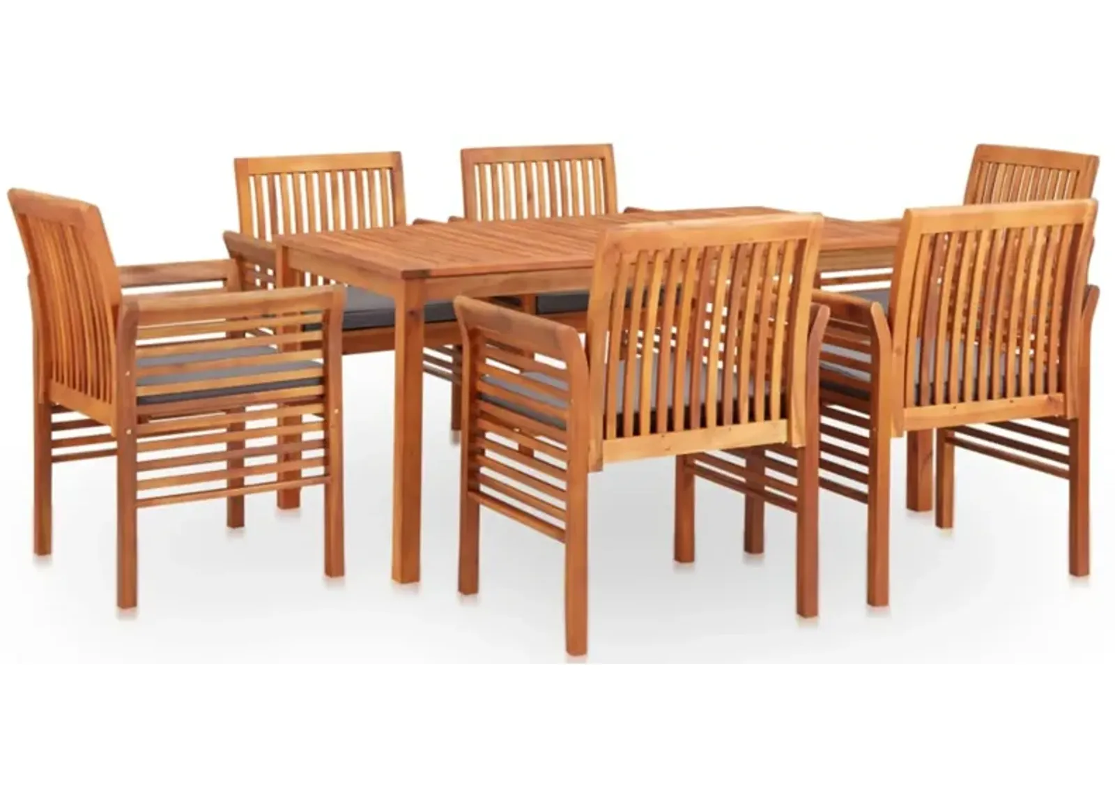 vidaXL 7 Piece Outdoor Dining Set with Cushions Solid Acacia Wood