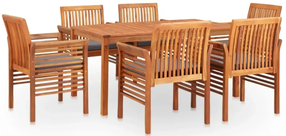 vidaXL 7 Piece Outdoor Dining Set with Cushions Solid Acacia Wood