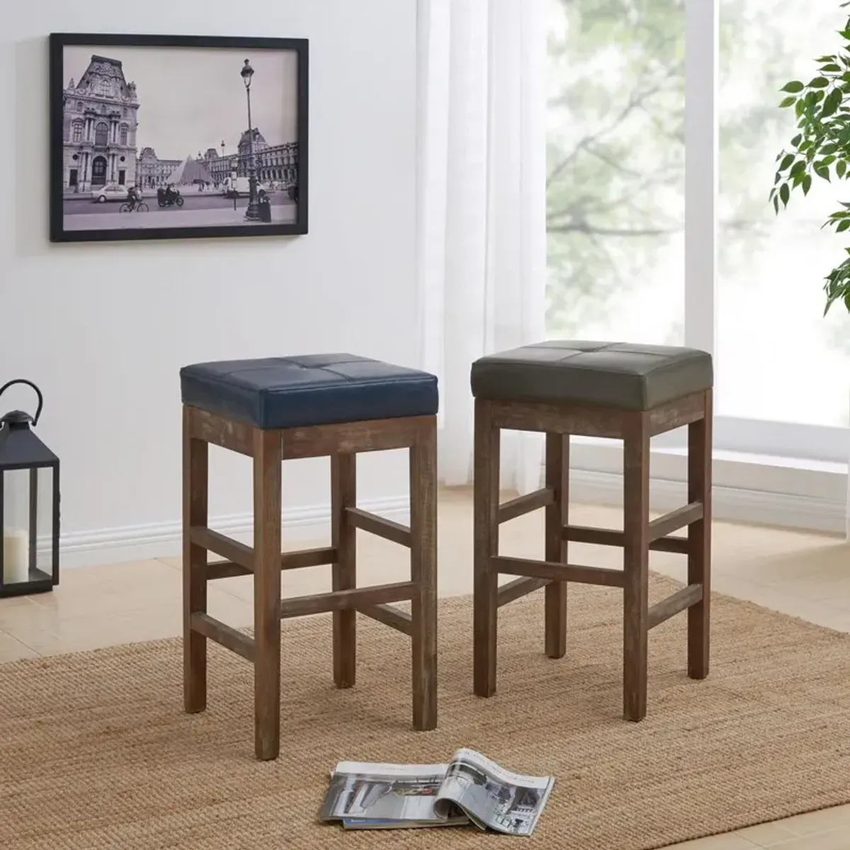 Valencia Bonded Leather Counter Stool