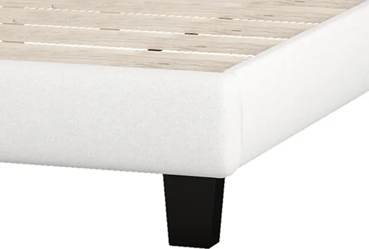 Merax Upholstered Platform Bed with Saddle Curved Headboard and Diamond Tufted Details