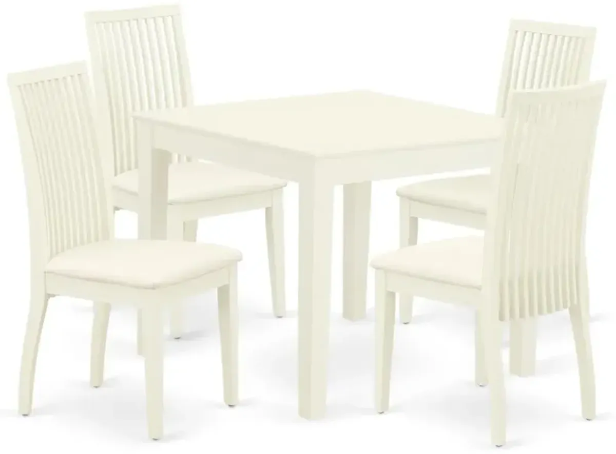 Dining Room Set Linen White, OXIP5-LWH-C