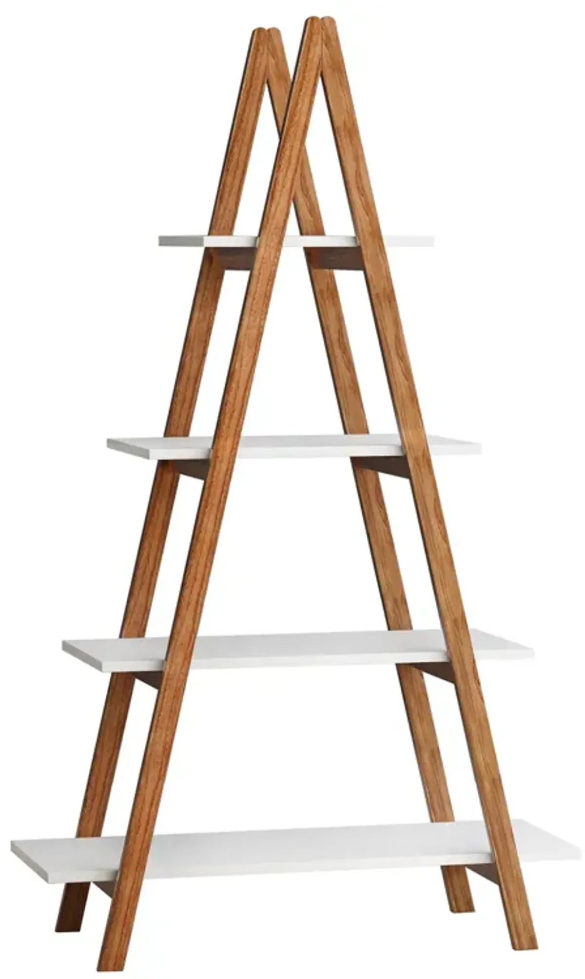 Solid Bamboo Wood Oxford A Frame Ladder Display Bookshelf