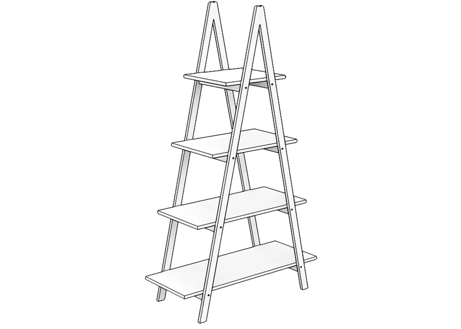 Solid Bamboo Wood Oxford A Frame Ladder Display Bookshelf