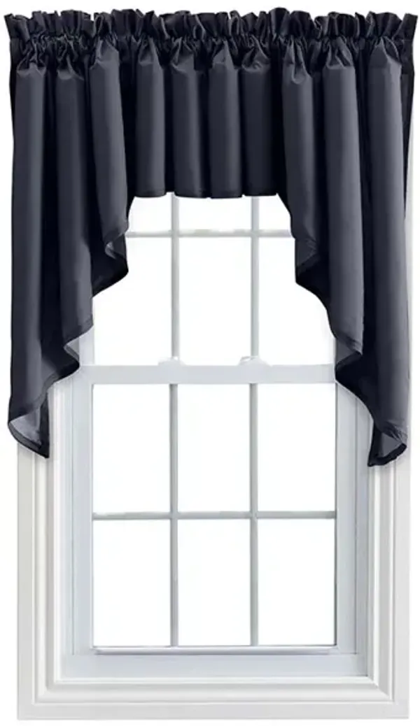 Ellis Stacey 3" Rod Pocket High Quality Fabric Solid Color Window Lined Swag Set 126"x63" Navy
