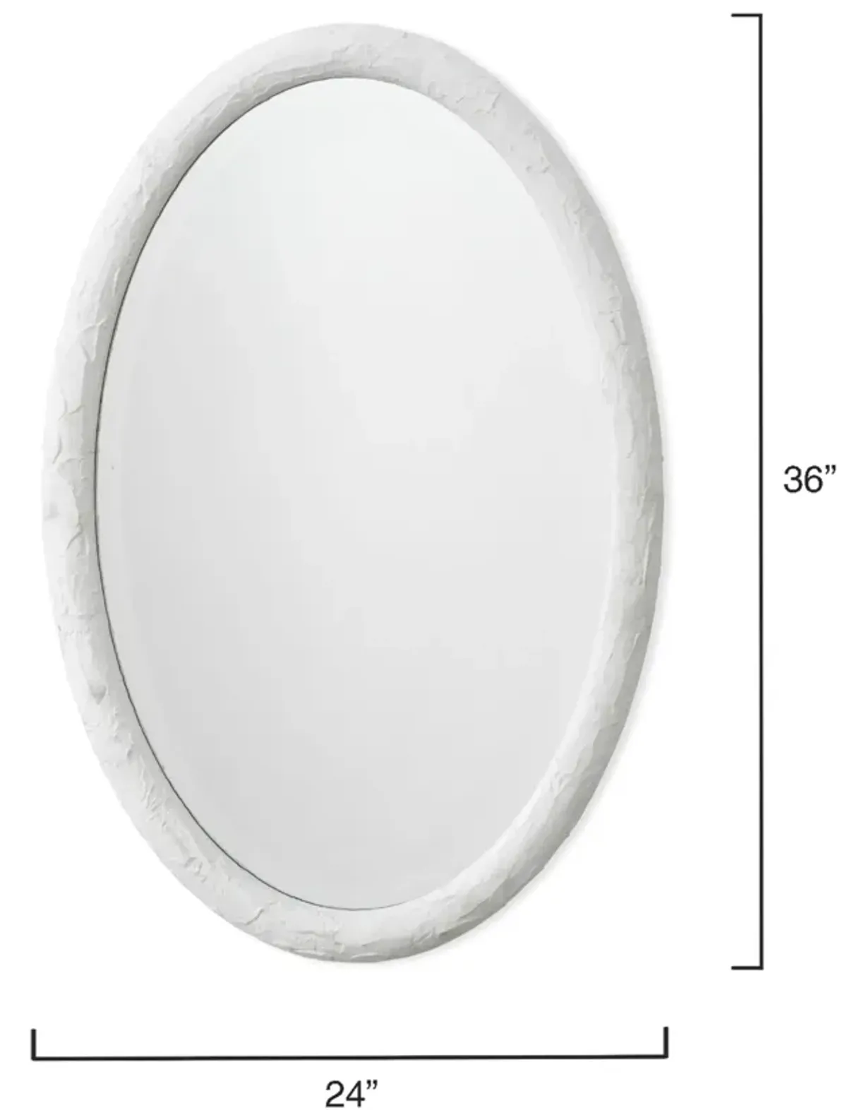 Ovation Oval Mirror, White