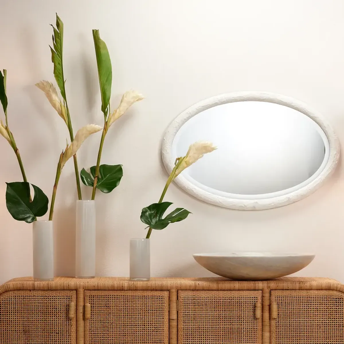 Ovation Oval Mirror, White