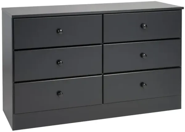 Prepac Astrid 6-Drawer Dresser, Black