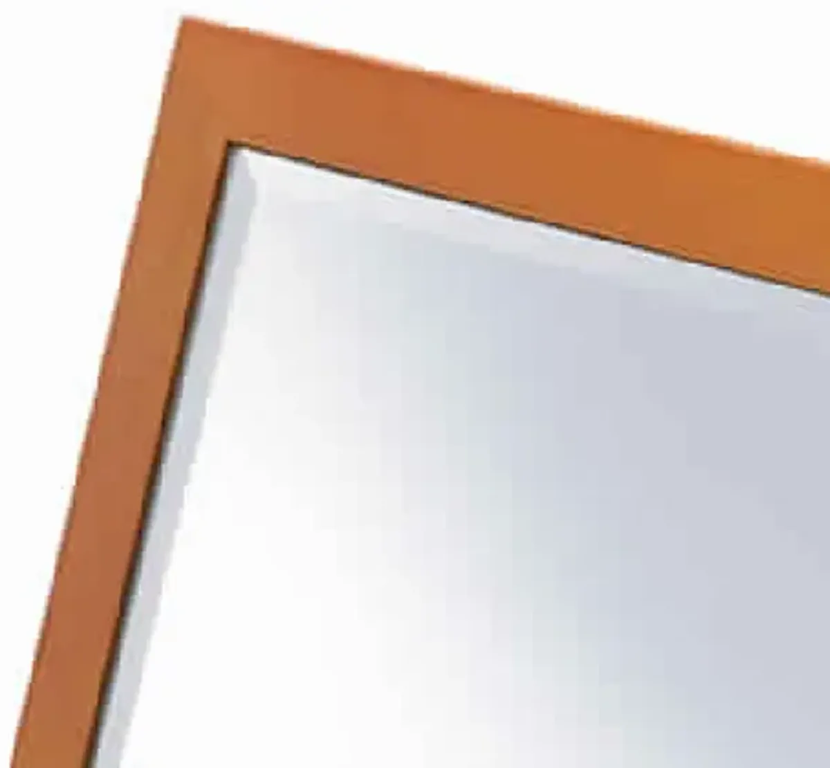 Wooden Rectangular Tilted Bevelled Mirror, Brown and Silver - Benzara