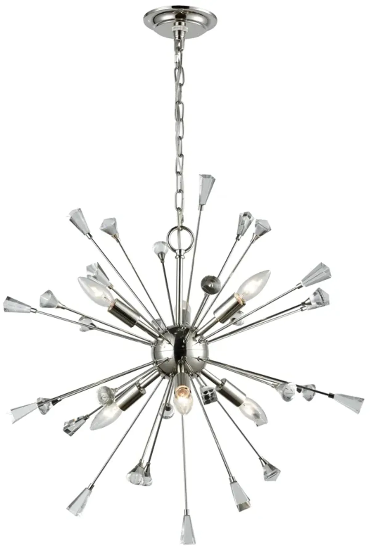 Sprigny 25'' Wide 6-Light Silver Chandelier