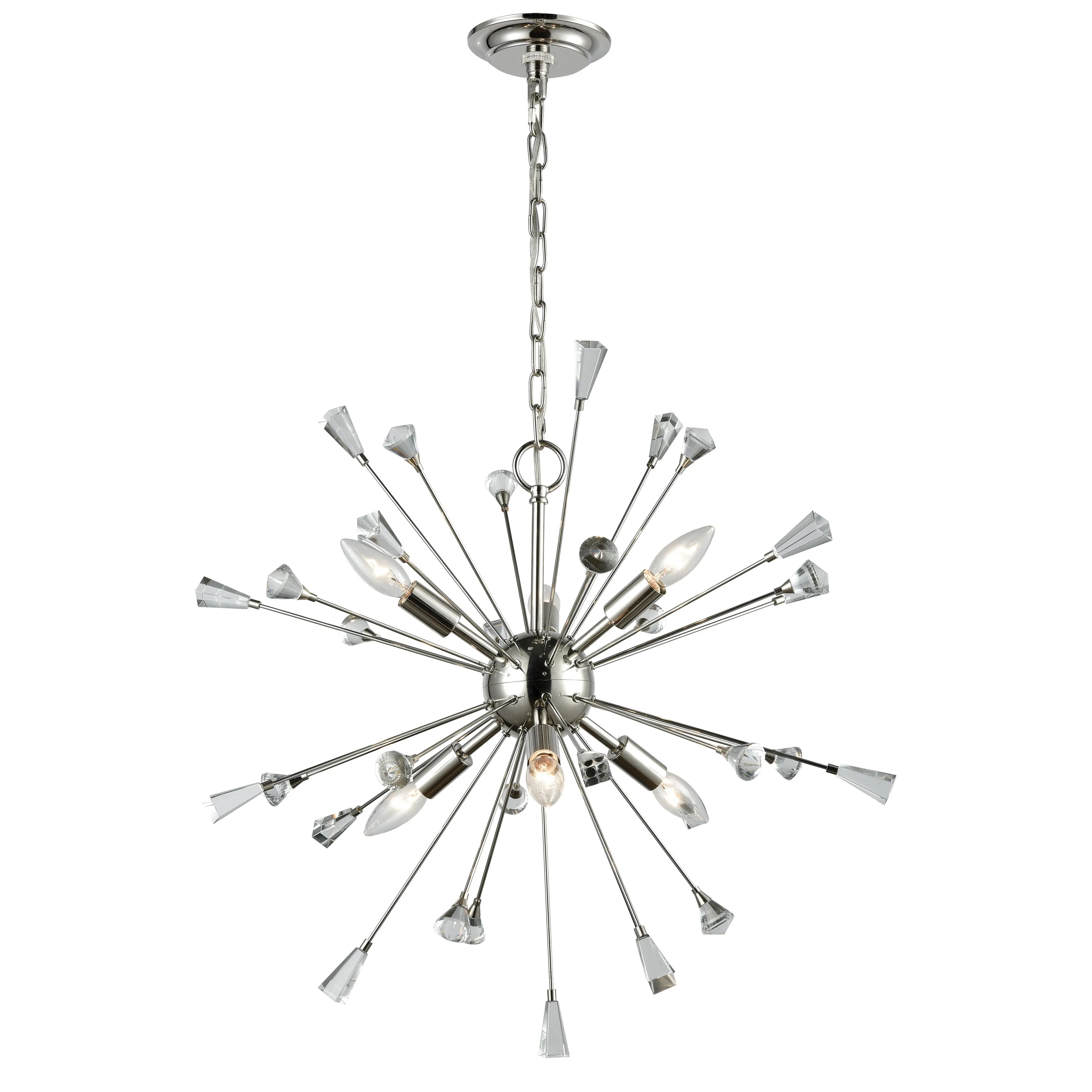 Sprigny 25'' Wide 6-Light Silver Chandelier