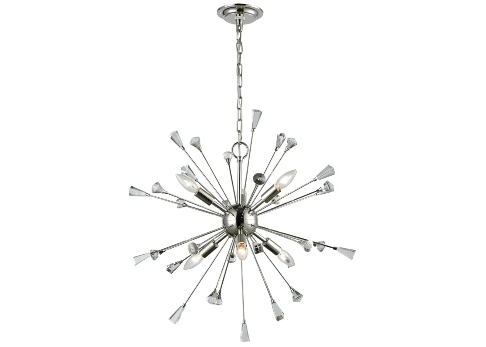 Sprigny 25'' Wide 6-Light Silver Chandelier