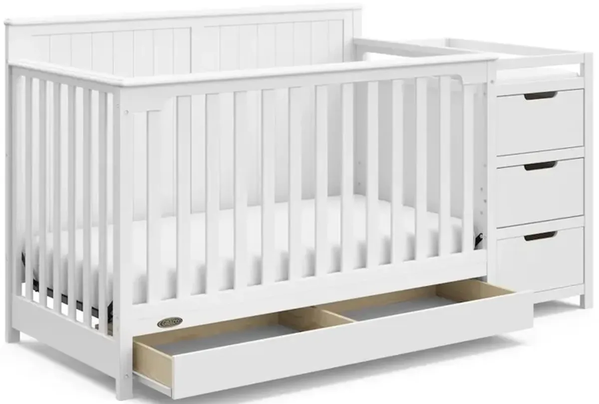 Graco Hadley 5-in-1 Convertible Crib and Changer with Drawer (White)