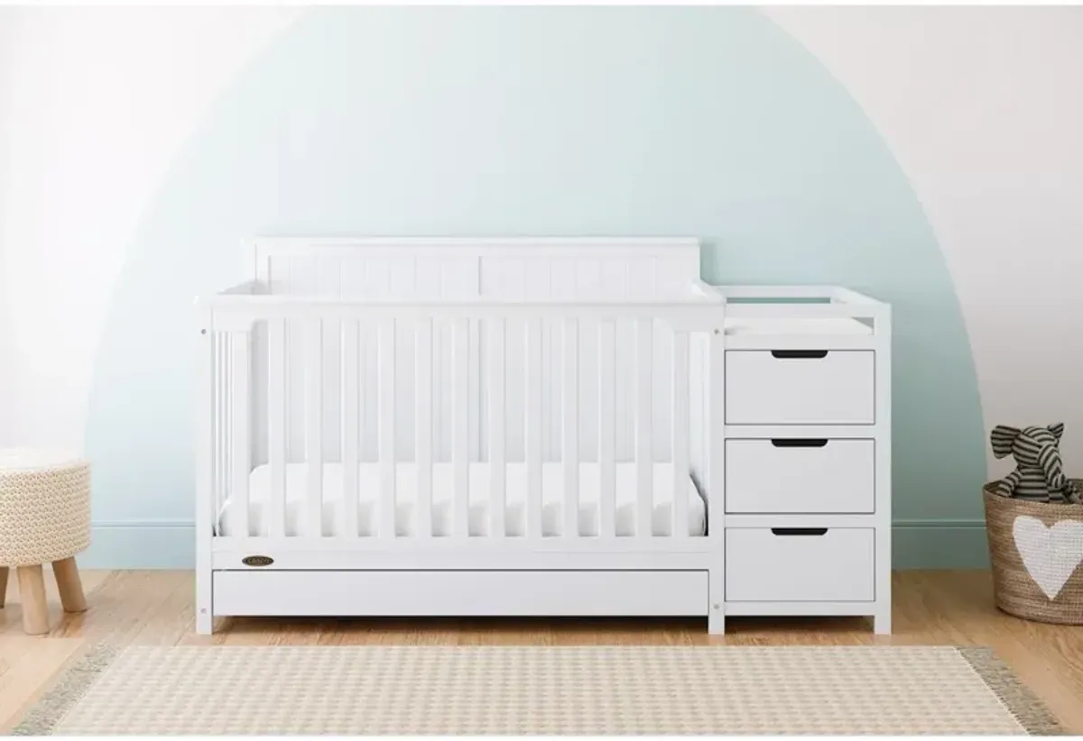 Graco Hadley 5-in-1 Convertible Crib and Changer with Drawer (White)