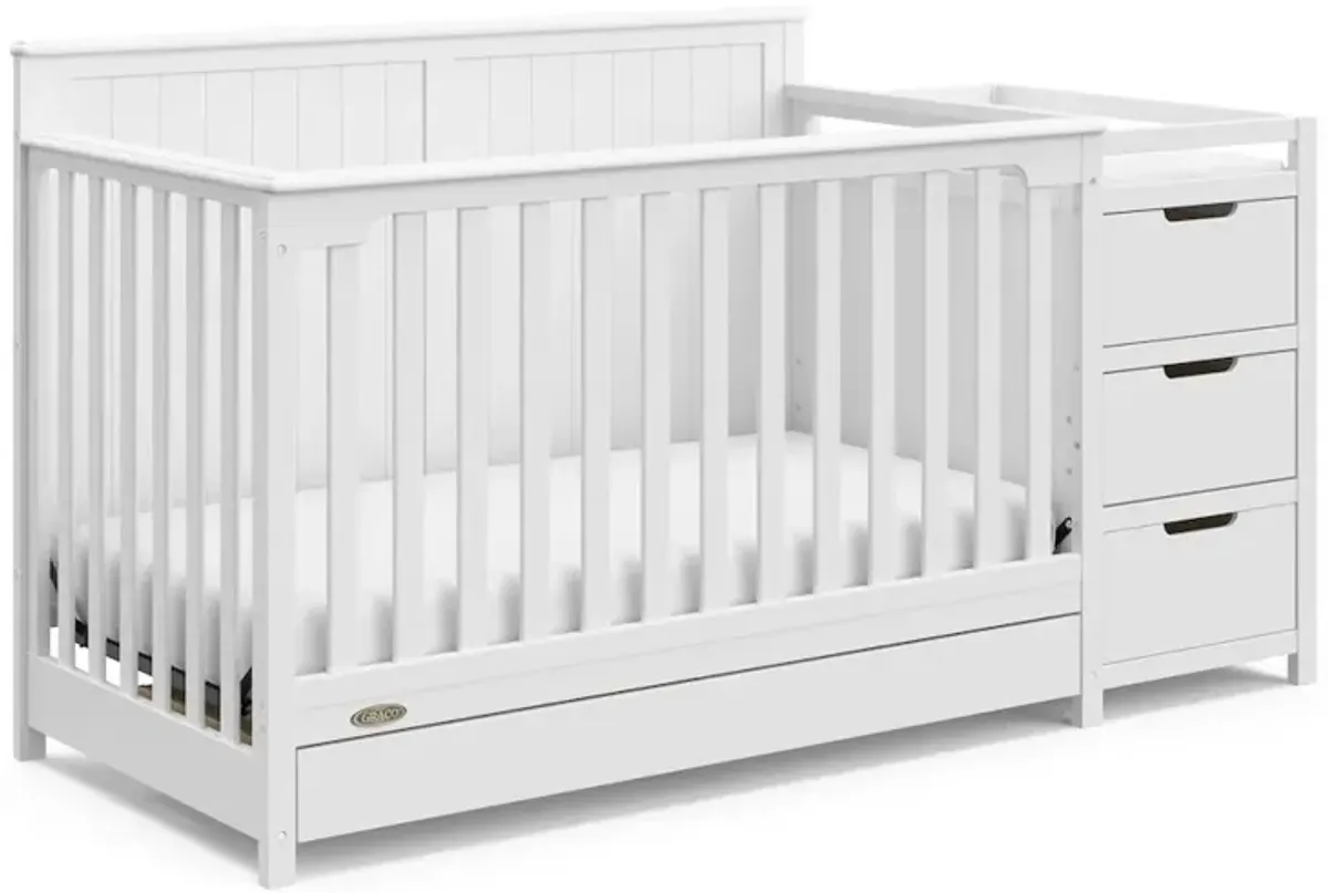 Graco Hadley 5-in-1 Convertible Crib and Changer with Drawer (White)